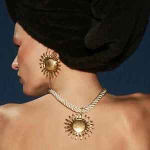 Zara Golden Sun Cord Necklace Tik Tok Famous